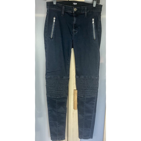 Hudson Jeans Denim - HUDSON Stark Moto Skinny Dark Blue Jeans‎ Sz 27 Goth Biker Rock Retro Casual